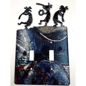 Lazart Kokopelli Reversible Metal Double Light Switch Cover Southwest Fertility